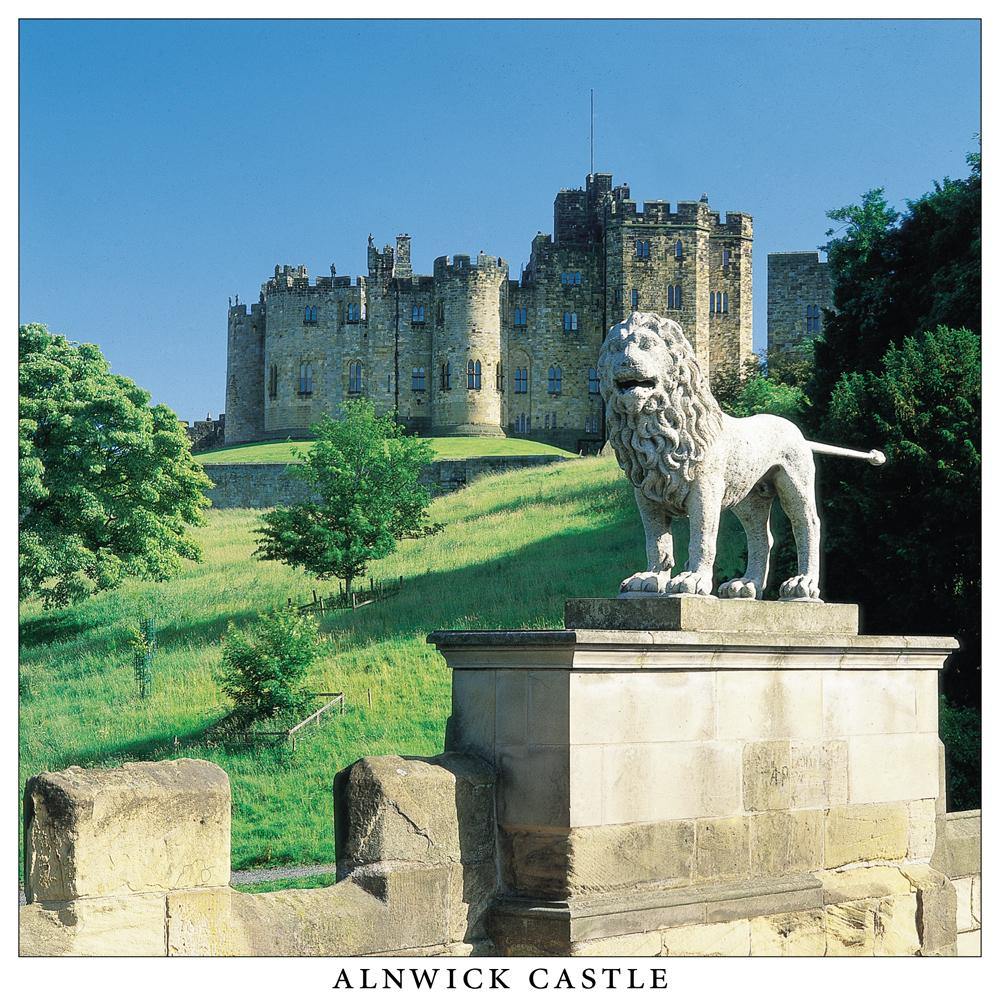 Alnwick Castle Square Postcard by Cardtoons