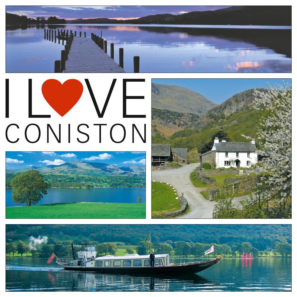 I Love Coniston Square Postcard by Cardtoons