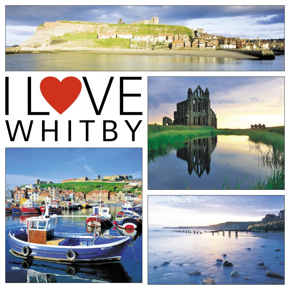 I Love Whitby Square Postcard by Cardtoons