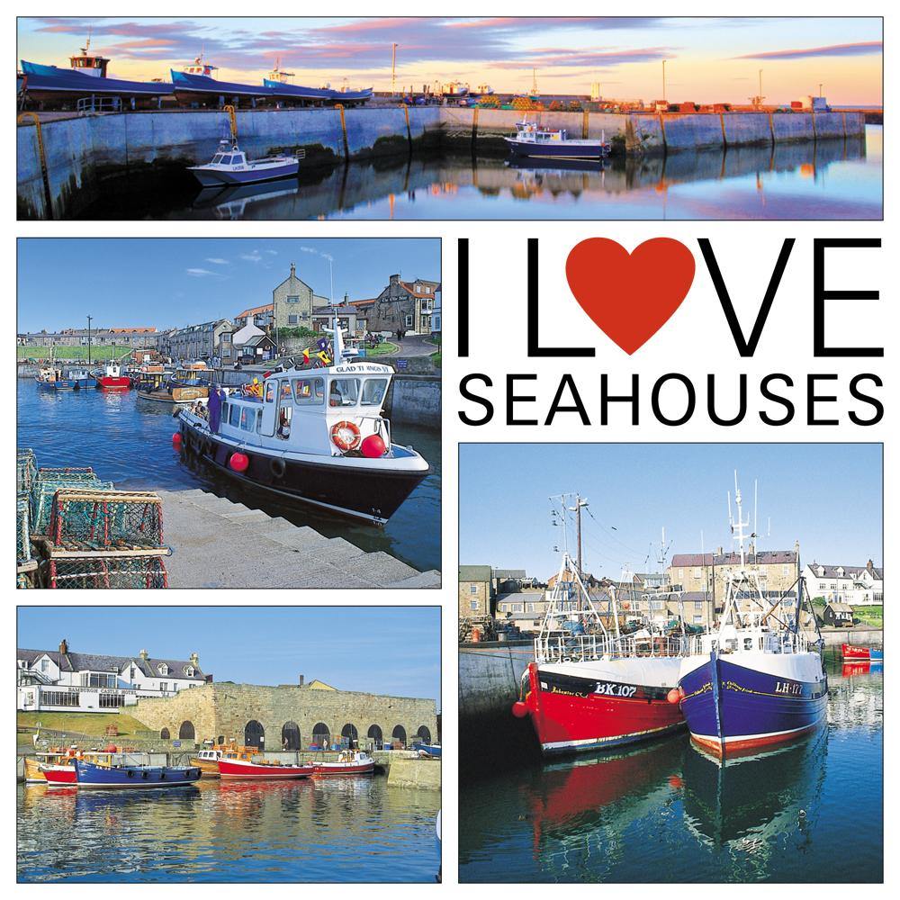 I Love Seahouses Square Postcard by Cardtoons
