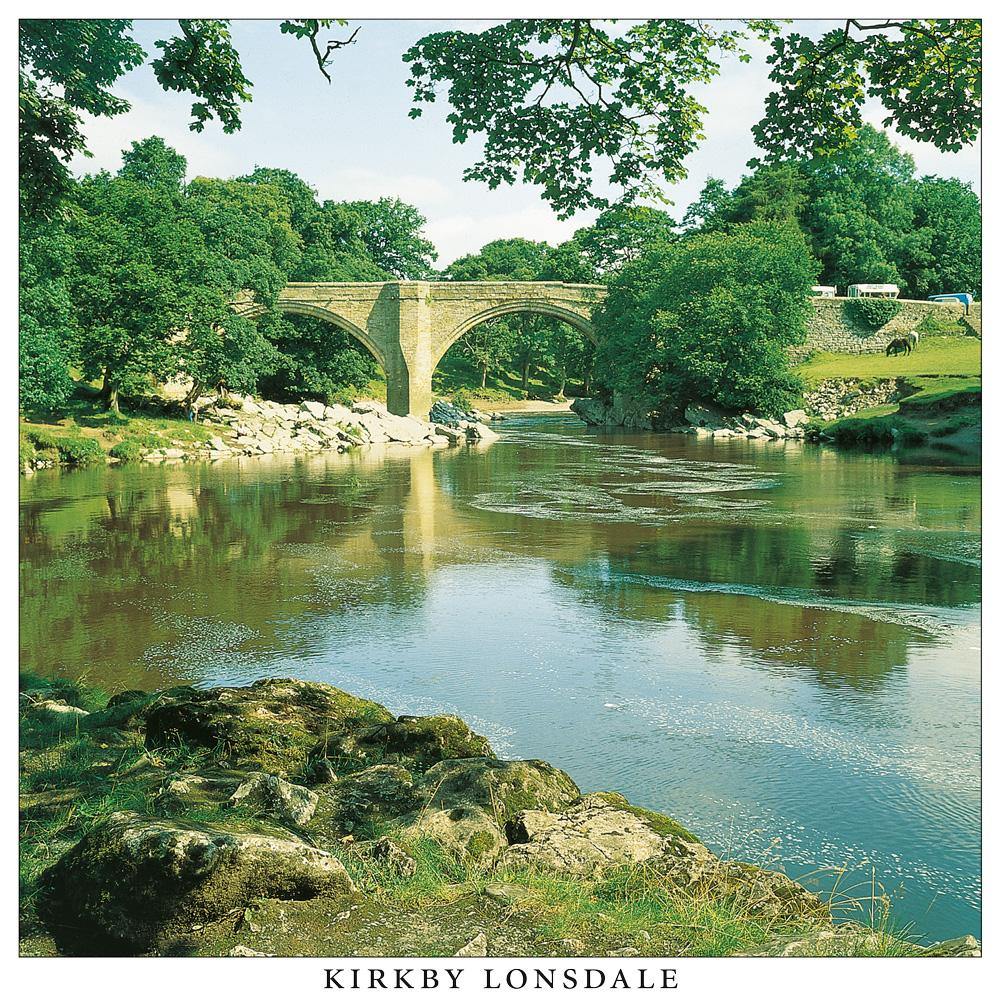 Devils Bridge, Kirkby Lonsdale Square Postcard by Cardtoons