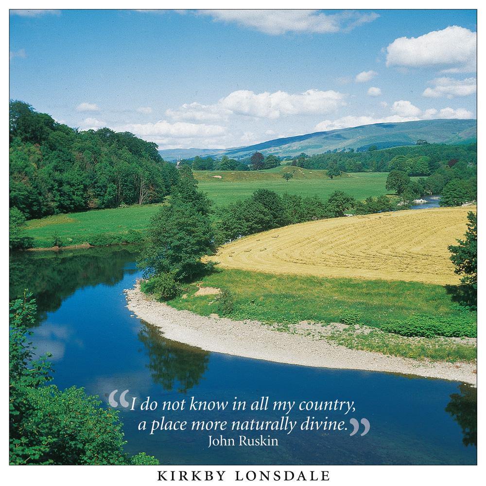 Ruskins View, Kirkby Lonsdale Square Postcard by Cardtoons