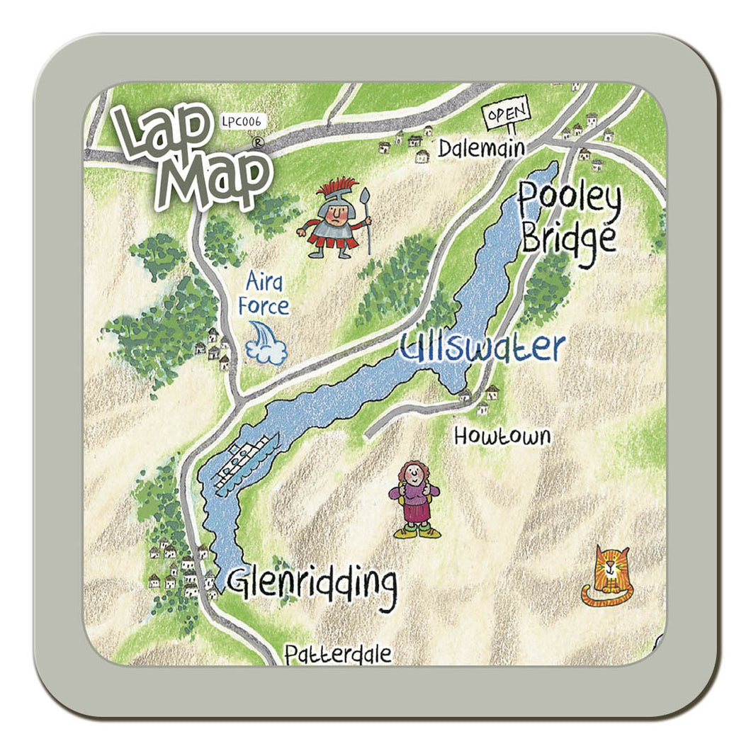 Ullswater lap map coaster by Cardtoons Publications