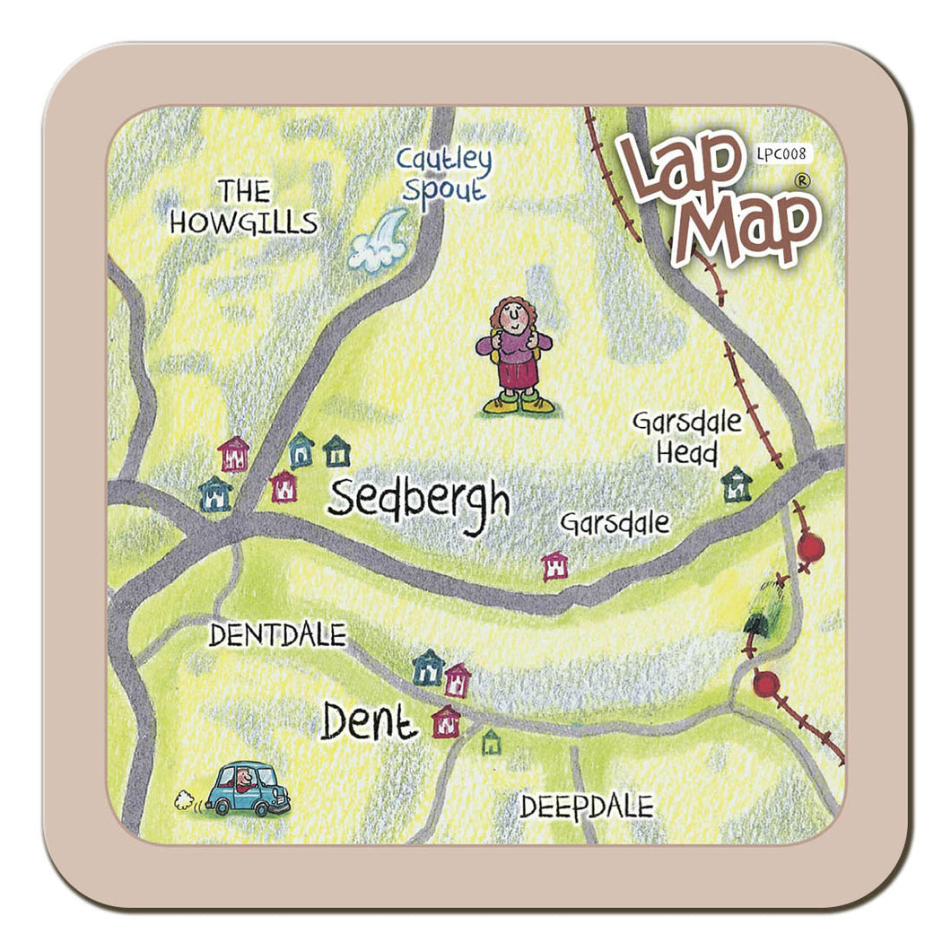 Sedbergh lap map coaster by Cardtoons Publications
