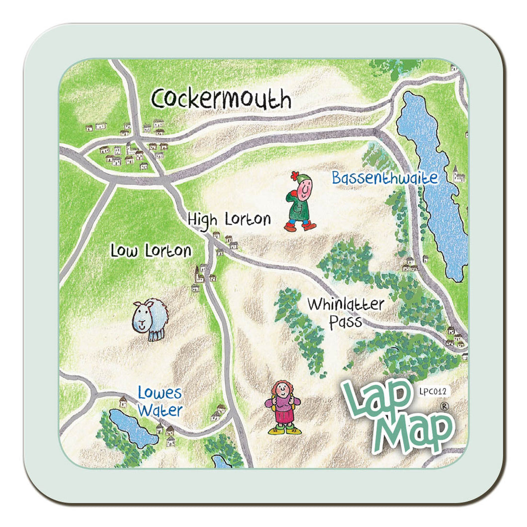 Cockermouth Lap Map Coaster by Cardtoons Publications