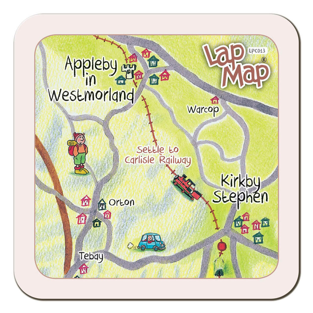Appleby Lap Map Coaster by Cardtoons Publications