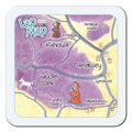 Rievaulx & Sutton Bank lap map coaster by Cardtoons Publications