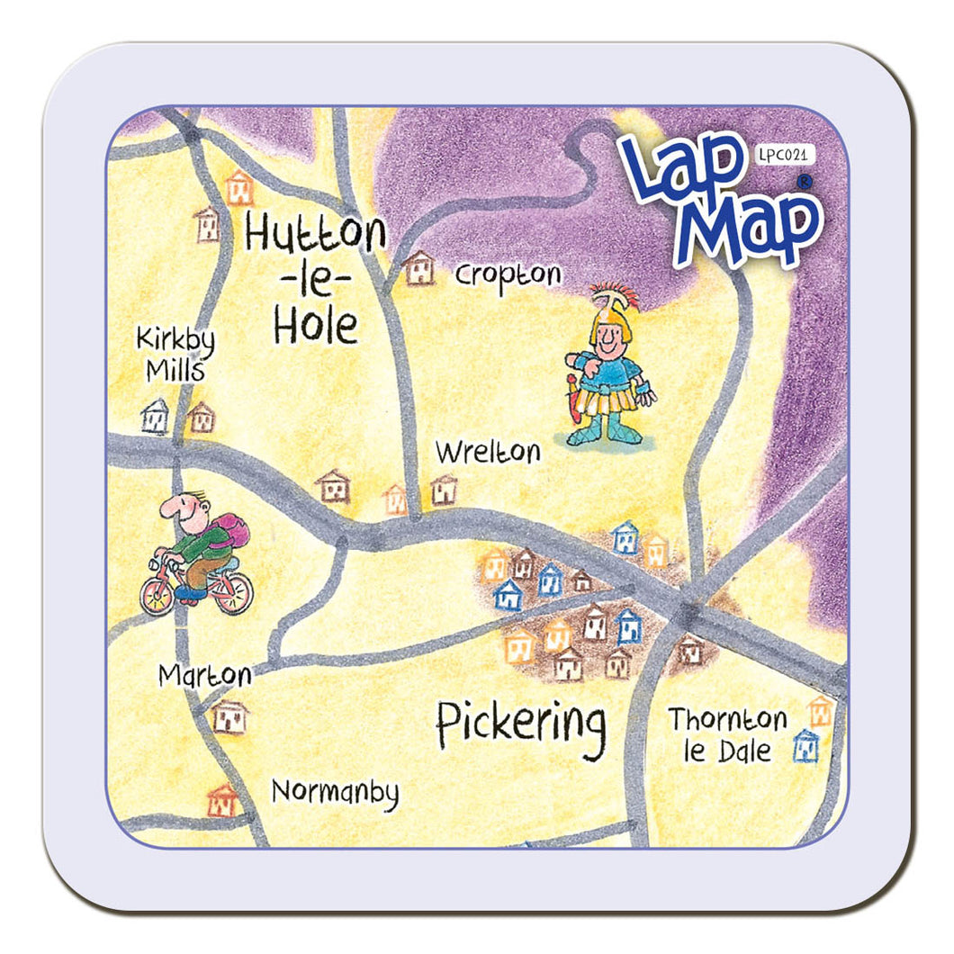 Hutton-le-Hole & Pickering Lap Map Coaster by Cardtoons Publications