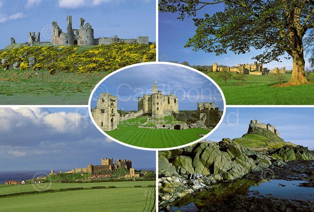 Castles of Northumberland postcard | Cardtoons Publications