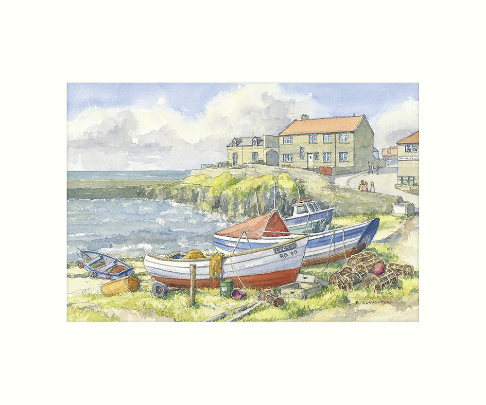 Craster Harbour art print | Cardtoons Publications