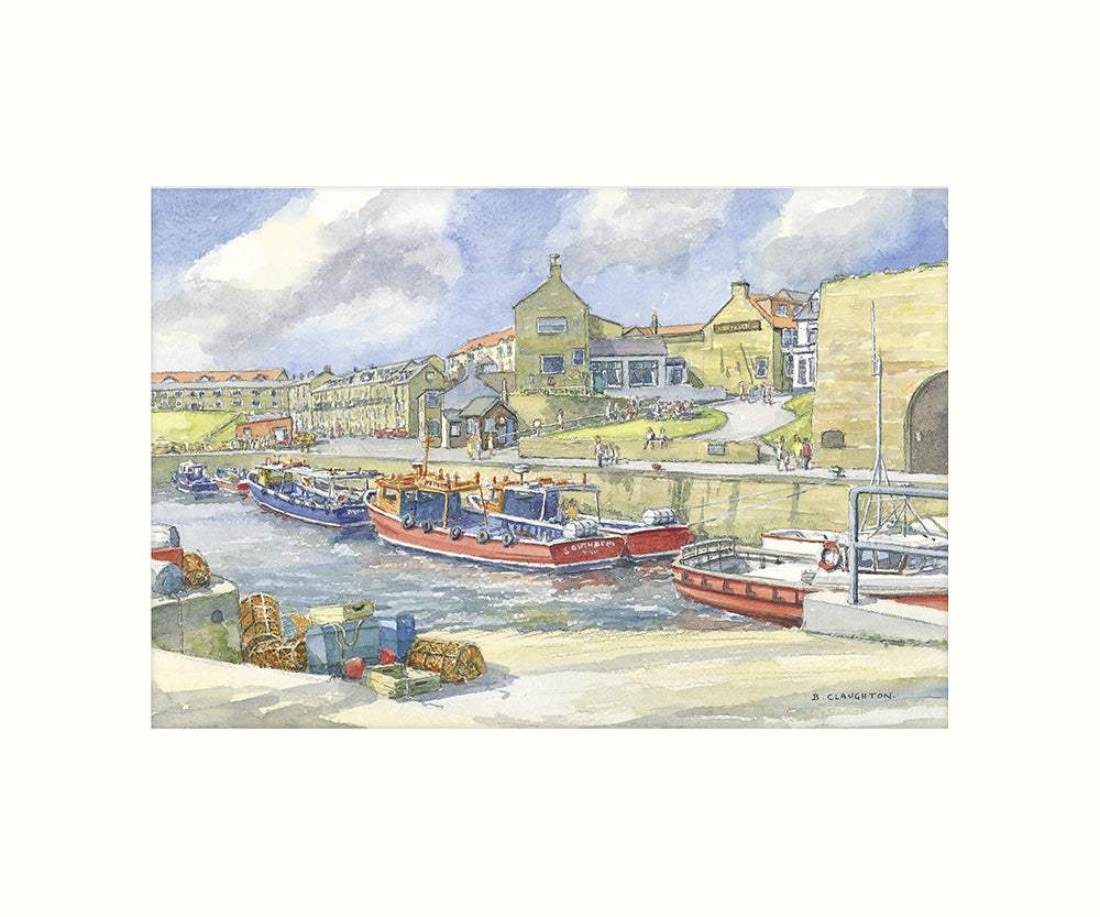 Seahouses Harbour art print - Cardtoons Publications