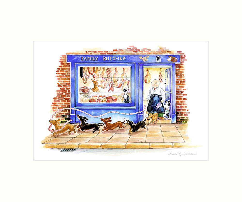 "Sausage Dog Chain" Art Print | Cardtoons Publications