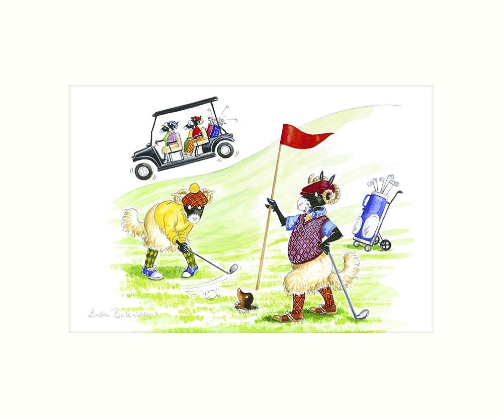 Woolly golfers art print - Cardtoons Publications