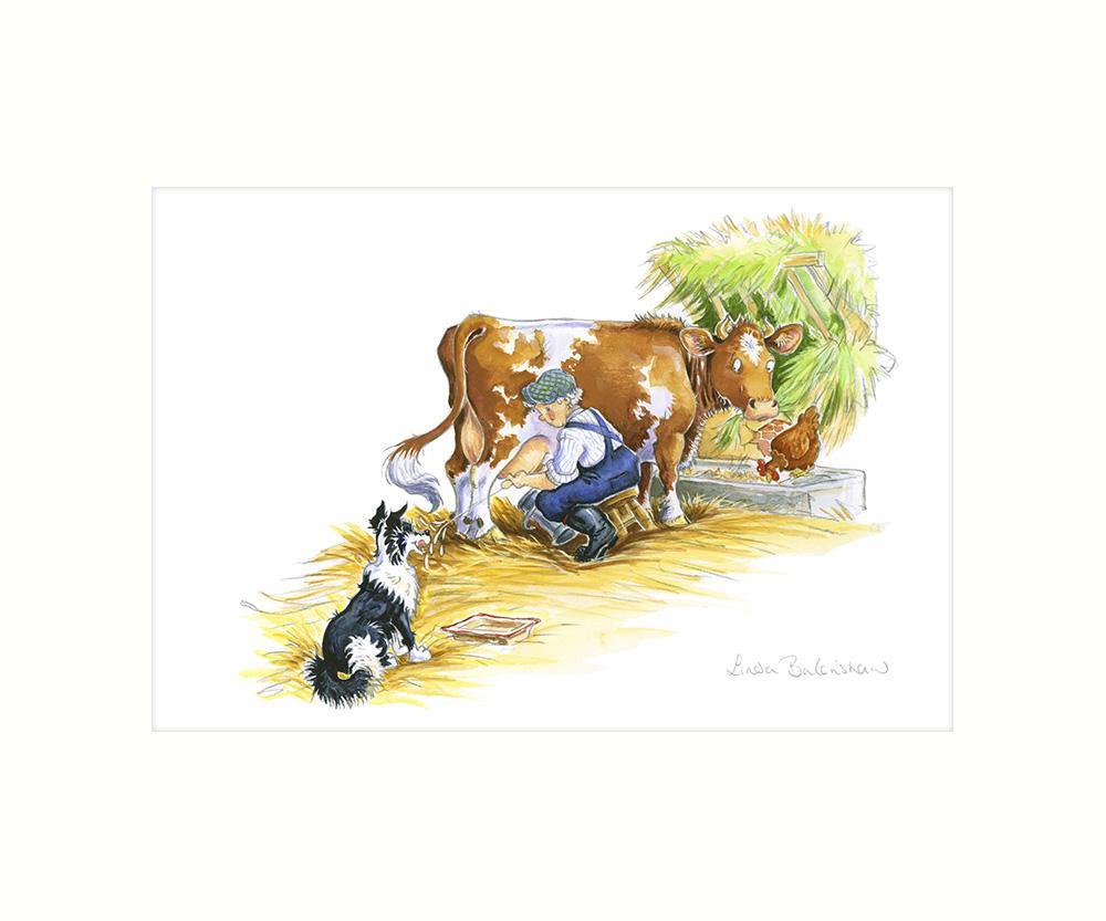 "Milking Time" Art Print | Cardtoons Publications