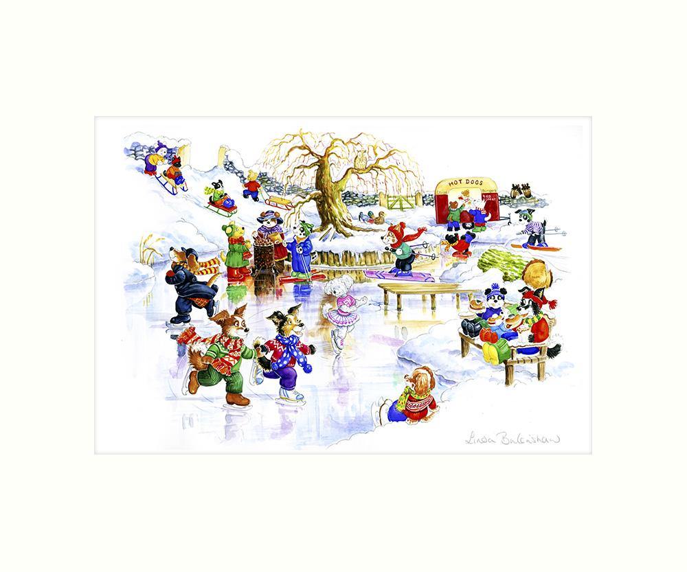 "Dogs On Ice" Art Print | Cardtoons Publications