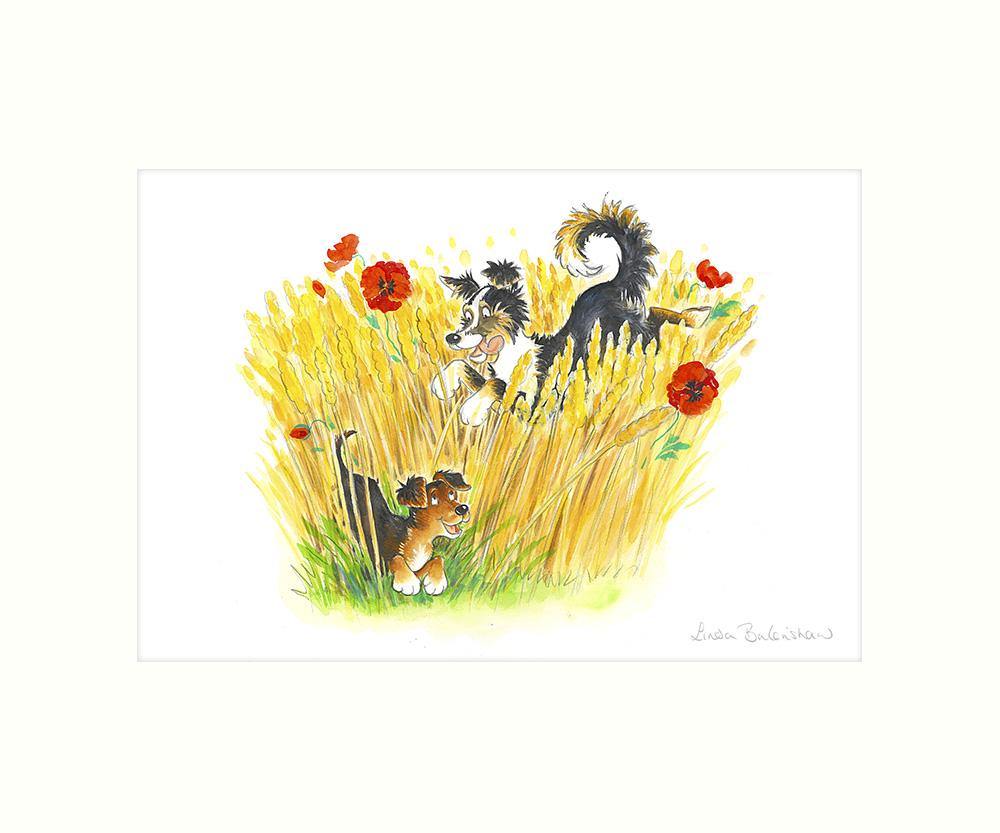 "Poppy Dogs" Art Print | Cardtoons Publications