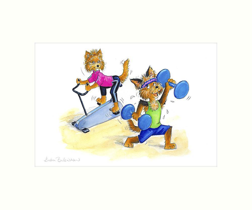 "Waggy Workout" Art Print | Cardtoons Publications