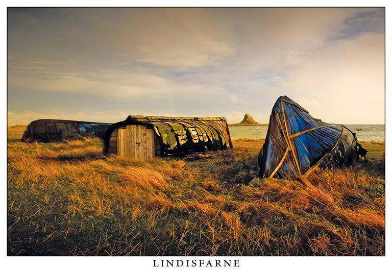Lindisfarne Harbour and Castle postcard | Cardtoons Publications