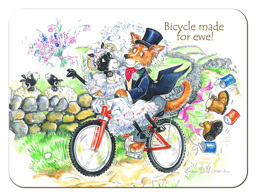 Country Comicals "Bicycle Made For Ewe" Tablemat