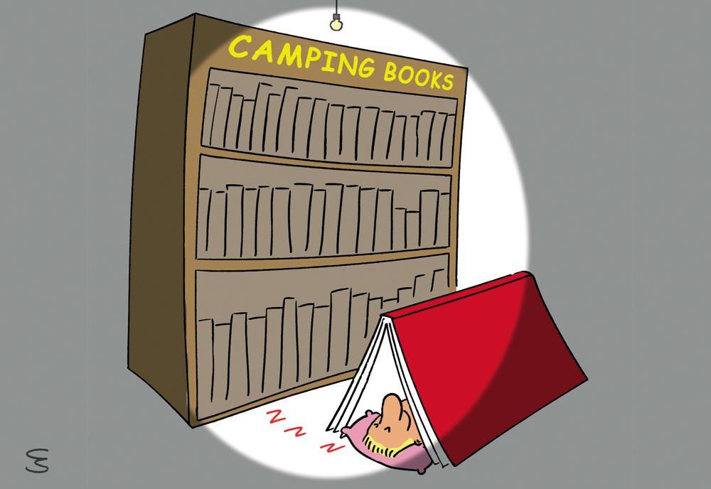 Camping Books postcard | Cardtoons Publications