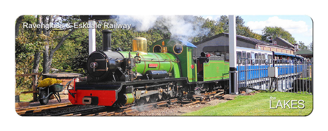 Ravenglass & Eskdale Railway panoramic fridge magnet - Cardtoons Publications